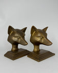 Vintage Brass Fox Head Bookends – The Clever Companions