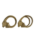 Vintage Brass Rams with Curled Horns-A Pair