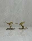 Vintage Bronze Skiing Frog Brothers