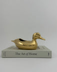 Vintage Brass Duck Stash Pot