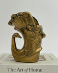 Vintage Brass Swan Vase / Cachepot (7.75”)