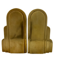 Vintage Art Deco Brass Bookends – Stepped Skyscraper Design (7.5” Tall)-A Pair