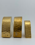 Vintage Brass Hammered Heart Shaped Vases/Planters- A Set of Three by Hosley