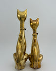 Large Vintage Brass Cats With Bow Tie-A Pair