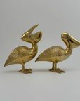 A Large Pair of Vintage Brass Pelicans-MCM