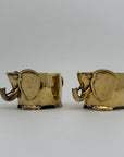 Vintage Brass Elephant Cachepots- A Pair