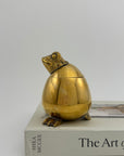 Vintage Brass Frog Lidded Trinket/Candle Pot