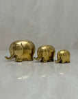 Vintage Brass Elephant Family-A Set of Three