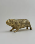 Large Vintage Brass Groundhog / Beaver Figurine -12.5” Long
