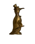 Vintage Brass Penguin Conductor with Baton – Whimsical Dapper Sculpture