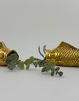 Vintage Brass Fish Vases-A Pair