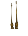 Vintage Brass Crane Pair – Tall & Graceful Bird Sculptures (32 and 28 inches)