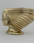 Rare Vintage Dolbi Cashier Brass Woman Head Sculpture – Flowing Hair Bust, 10 lbs