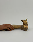 Mid-Century Modern Brass Cat Sculpture – Sleek & Minimalist Design