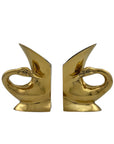 Vintage Brass Swan Bookends- A Pair