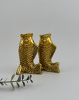 Vintage Brass Fish Vases-A Pair