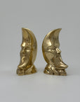 Vintage Brass “Man in the Moon” Figurines – Set of 2