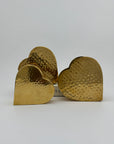 Vintage Brass Hammered Heart Shaped Vases/Planters- A Set of Three by Hosley