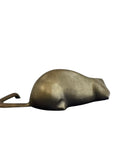 Vintage Brass Reclining Cat Shelf Sitter