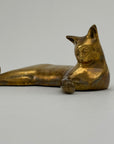Mid-Century Modern Brass Cat Sculpture – Sleek & Minimalist Design