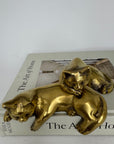 Vintage Bronze Resting Shelf Cats-A Pair