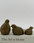 Vintage Brass Quail Family- A Three Piece Set