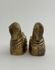 Pair of Vintage Trojan Horse Brass Candleholders