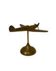 Vintage Brass Airplane on Stand | Mid-Century Aviator Sculpture