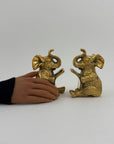 Vintage Brass Elephants Bookends-A Pair
