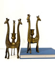Vintage Brass Giraffe Candle Holders | Mid-Century Modern Safari Glam Pair