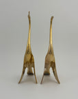 Vintage Brass MCM Peacock and Peahen- A Pair-Wedding Gift