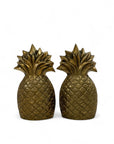 Rosenthal Netter Brass Pineapple Bookends – 8” Tall Vintage Mid Century Hollywood Regency Decor