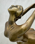 Vintage Brass Ballerina Statue – 12” Tall Mid-Century Ballet Dancer Figurine