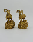 Vintage Brass Mountain Rams-A Pair
