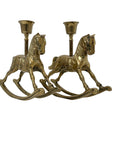 Vintage Brass Rocking Horse Candle Holders – Set of 2 Made by Enesco