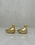 Small Vintage Brass Ducks-A Pair