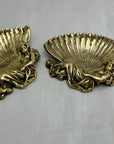 Vintage Brass Feminine Decor Italian Trinket Dish-A Pair