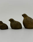 Vintage Brass Quail Family- A Three Piece Set