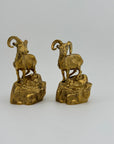 Vintage Brass Mountain Rams-A Pair