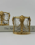 Pair of Vintage Andrea by Sadek Brass & Crystal Candle Holders