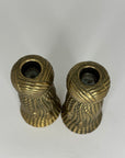 Hollywood Regency Dorthy Draper Style Tassel Candlestick Pair Rope Knot