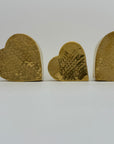 Vintage Brass Hammered Heart Shaped Vases/Planters- A Set of Three by Hosley