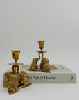 Vintage Brass Elephant Candleholders-A Pair