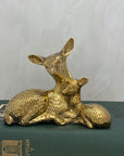 Vintage Brass Deer and Fawn