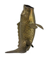 Vintage Brass Standing Fish Vase – Mid-Century Koi Style Vessel/Vase/Coin or Wishing Bank