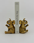 Vintage Brass Elephants Bookends-A Pair