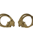 Vintage Brass Rams with Curled Horns-A Pair