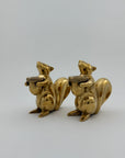 Bronze Squirrel Candleholders-A Pair