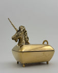 Vintage Brass Unicorn Trinket Box