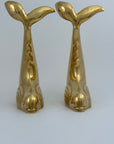Vintage Brass Dolphin Sculptures- A Pair by Dolbi Cashier-14”